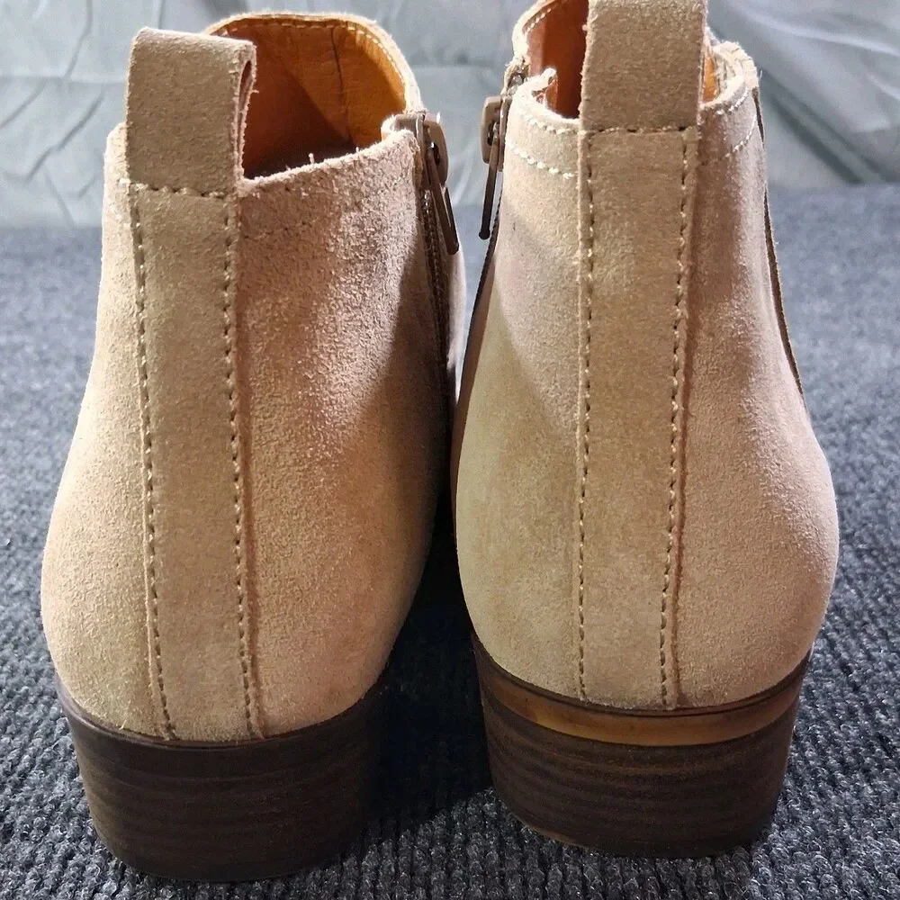 Lucky Brand Tan Suede Ankle Booties Sz 12M Bohemian Chic Western Cowgirl